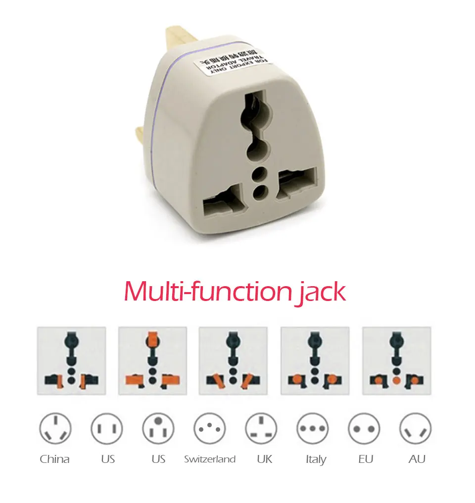 1PC UK Plug Connector Universal US EU AU Converter to UK AC Travel Wall Power plug Charger Adapter in Ireland Singapore Malaysia (10)