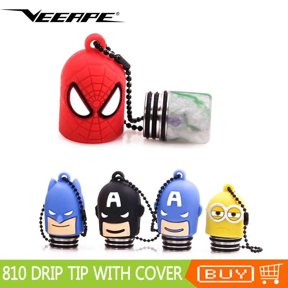 

Veeape 810 drip tip with cover Resin Mouthpiece sanitary Cap For Electronic Cigarette Vape Atomizer Drip Tips Wide Bore