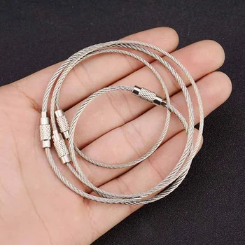 

5 Pcs EDC Steel Chain Key Ring Round Split Key Chain High Resilient Telescopic Wire Rope Wholesale Outdoor Tools 7214