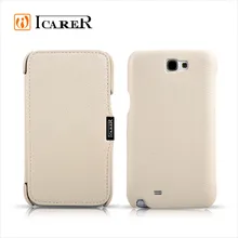 iCarer Original Luxury Real Leather Case With Card Holder Slot for Samsung Galaxy Note 2 N7100 phone Genuine Leather Flip Cover