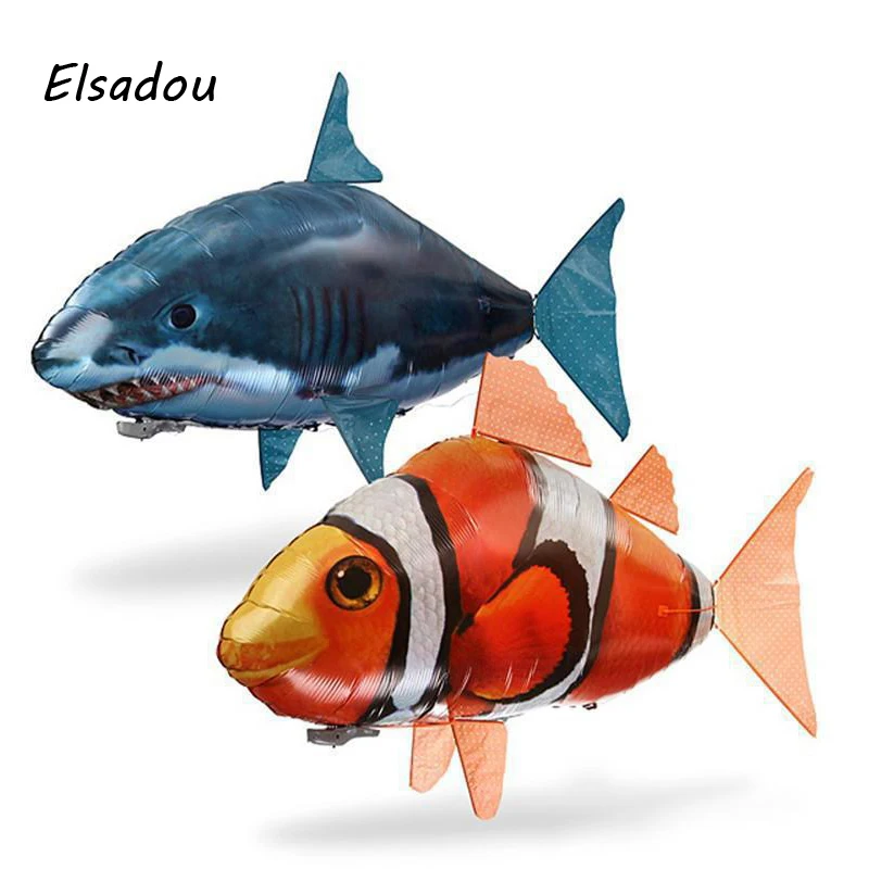 Elsadou RC Air Swimming Fish font b Toys b font Drone RC Shark Clown Fish Balloons
