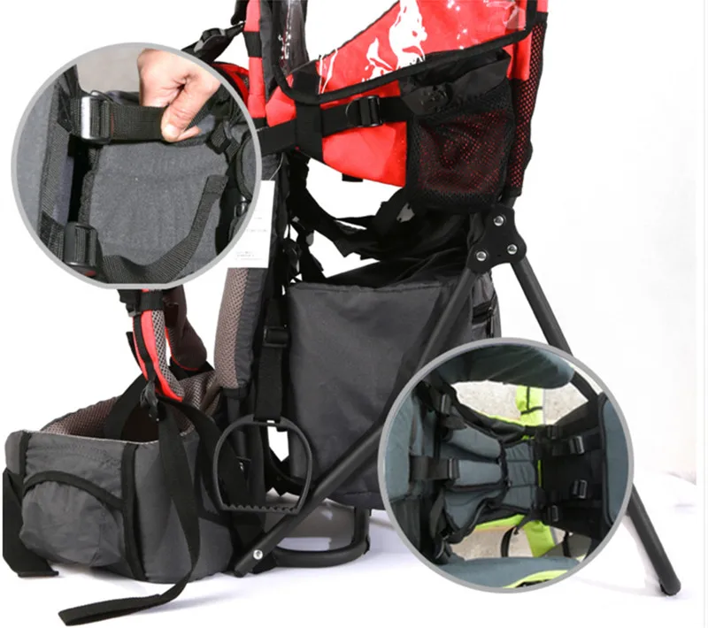 Foldable Baby Travel carrier Waterproof Baby Toddlr Hiking Backpack Outdoor Mountaineering Shade Carrier-Original Frame Chair