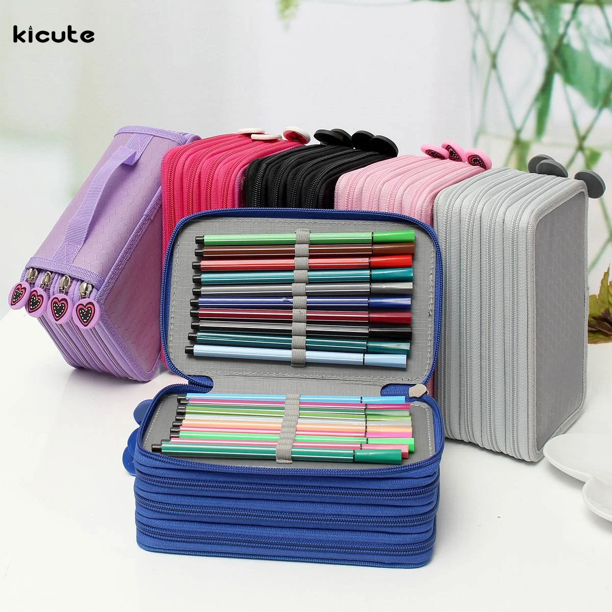 

72 Holders 4 Layer Portable Oxford Canvas School Pencils Case Pouch Brush Pockets Bag Pencil Holder Case School Supplies