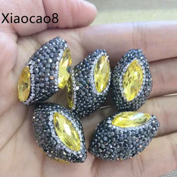 

5Peices Nature Stone Separate Beads for Making Necklace and Bracelets Handmade Oval Shape Rhinestone Beads Diy Accessoires