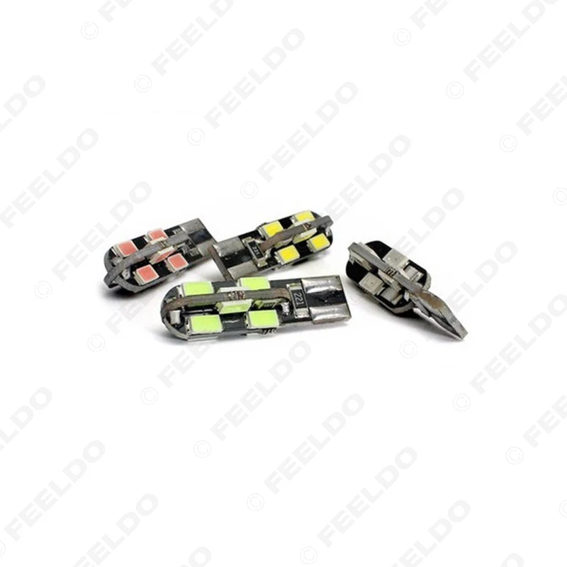 FEELDO 50 шт. DC12V T10 12 Светодиодный 3528SMD CANBUS без ошибок автомобильный боковой светодиодный светильник лампы 7 цветов