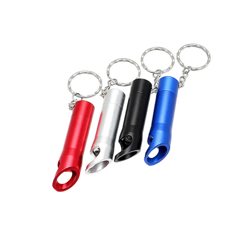 Metal Leather Aluminum Beer Bottle Opener Keychain Light Key Ring Lamp