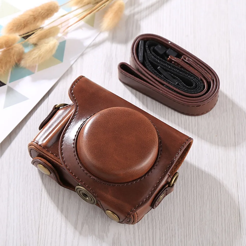 

PULUZ Full Body PU Leather Digital Camera Bag Case For Canon G9X / G9X II Camera Cover Cases with Strap