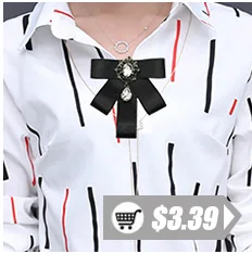 i-Remiel Camisas Mujer Rhinestone Ribbon Bow Tie Brooch Female Wedding Dress Woman Clothing Fashionable Shirt Collar Accessories