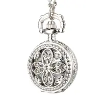 Модные Винтаж для женщин кварцевые карманные часы из сплава, ажурное цветы леди девушка свитер цепи цепочки и ожерелья подвеска подарки