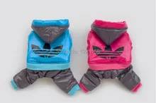 New Winter Warm Small Dog Pet cotton Clothes Whitetip Clover Shape Costume Padded Hoodie Jumpsuit pet dog clothing Apparel
