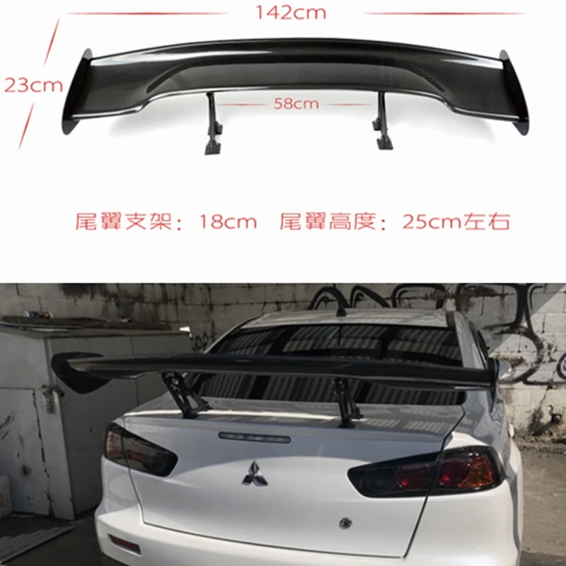 

For Mitsubishi Lancer EX Evo 2008 2009 2010 2011 2012 2013 2014 2015 Carbon fiber Rear Trunk Wing Spoiler