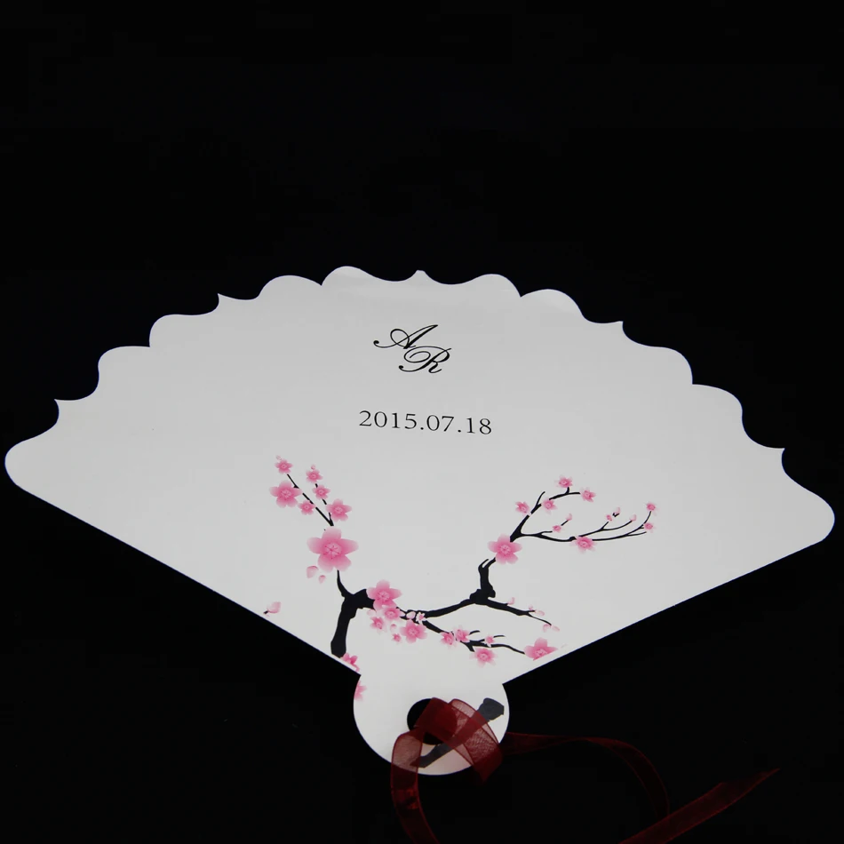 Online Shop 2015 Diy Laser Cut Elegant Fan Wedding Invitation