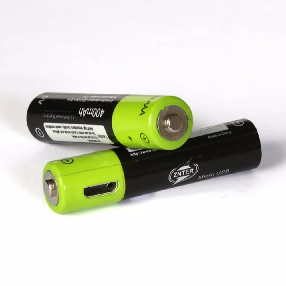ZNTER 1/2/4 шт. Mirco USB Перезаряжаемые Батарея AAA Батарея 400 мАч AAA 1,5 V Дистанционное аккумуляторы с контроллером литий-полимерный Батарея