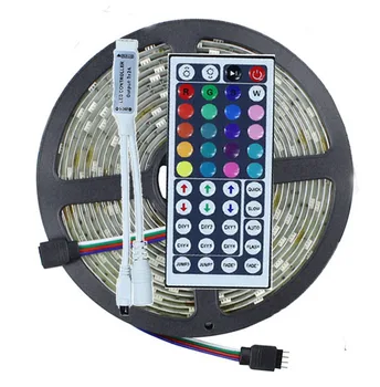 

DC12V 5M/Lot IP65 Waterproof 5050 60Leds/M RGB Led Strip + 44key Mini IR Remote Controller / Single Color Without Controller