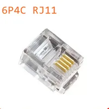 50 шт. прочный 4 ядра телефонной сети Разъемы RJ11 6P4C Модульные вилки