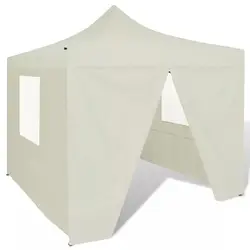 VidaXL 3X3 M крем складывый шатер с четырьмя стенами для мероприятий на открытом воздухе Водонепроницаемый большие Семейные палатки