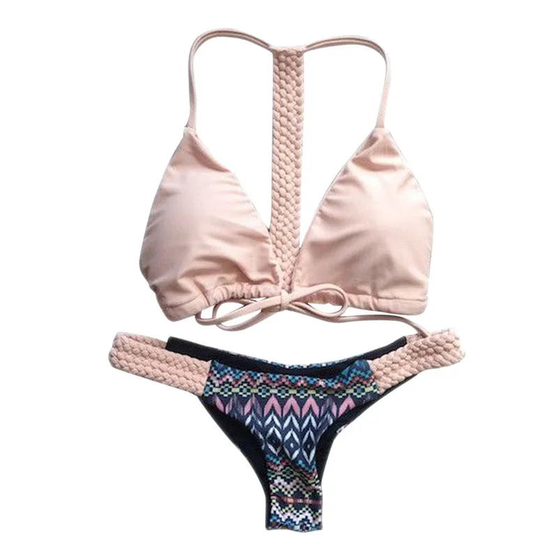 

snowshine3 #2001  Flesh color pattern bikini print pattern swimsuit 2017 gather breast enhancem free shipping