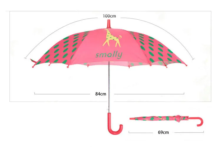 Мультяшный детский зонтик, детский дождевик для девочек и мальчиков, милые зонты с длинными ручками, Солнцезащитный анти-УФ зонтик