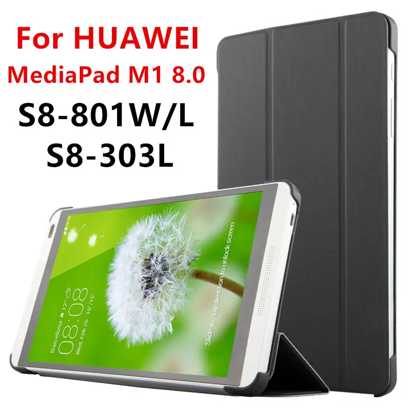 

Case For Huawei MediaPad M1 8.0 PU Protective Smart cover Protector Leather Tablet For HUAWEI S8-301w S8-301u S8-303L Case