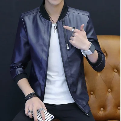 Mr.nut Men's leather jacket men's 2019 new popular Korean version of slim clothes