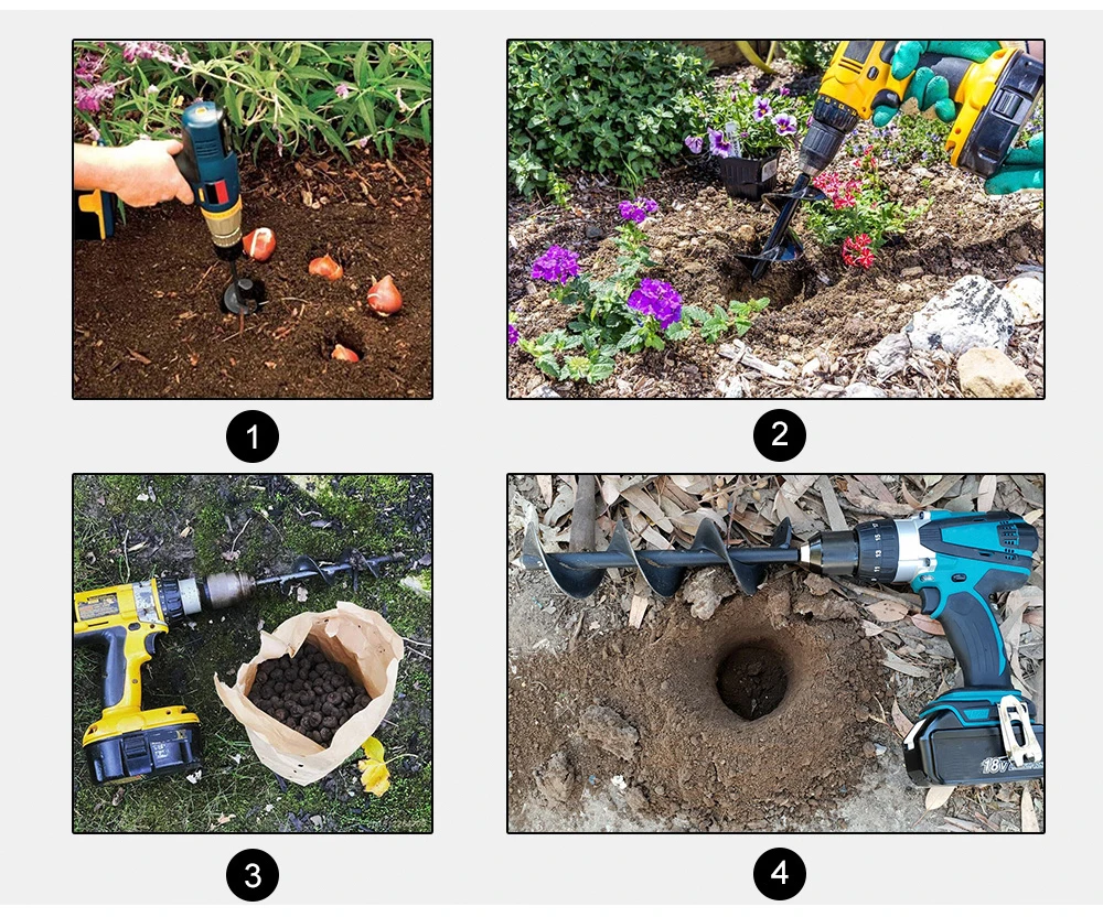 Садовое спиральное сверло цветочный горшок заземление шнек для электрической дрели модифицированные грунтовые сверла Садоводство высадка отверстие экскаватор инструменты