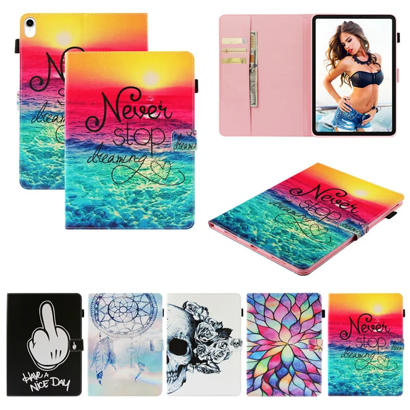 

Magnetic Painted Pattern Case For iPad Pro 11" 2018 Smart Cover Funda For New iPad Pro 11 inch 2018 PU Leather Stand Skin Shell
