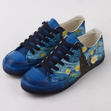 Baskets enfants personnalisées garçons haut chaussures en toile classiques plates respirant Vincent van Gogh imprimé nuit étoilée Baskets enfants personnalisées garçons haut chaussures en toile classiques plates respirant Vincent van Gogh imprimé nuit étoilée