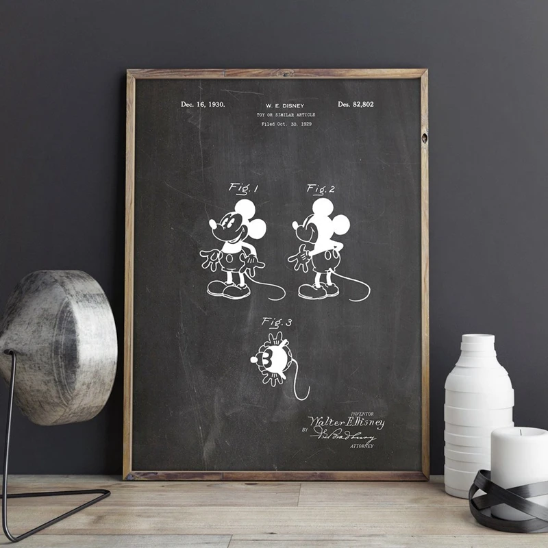 Mouse Patent Poster Nursery Wall Decoration