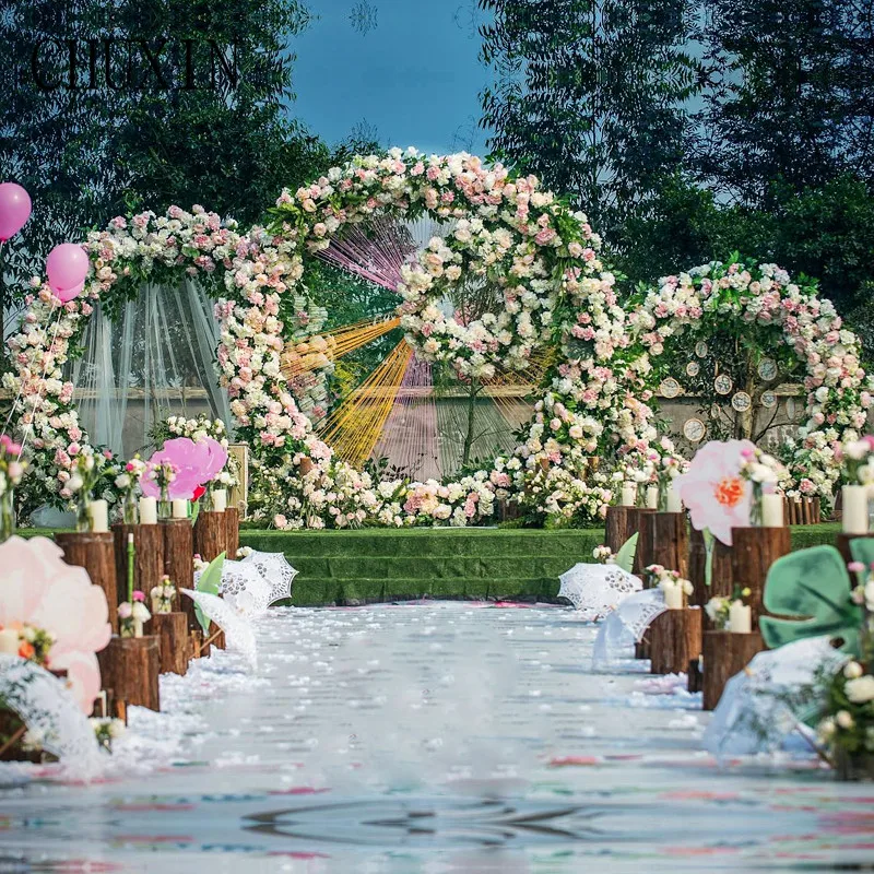 

New Artificial Flower Ring Fake Wreath Wedding Stage Photography Background Decoration Holiday Celebration Hotel Welcome 1 pc