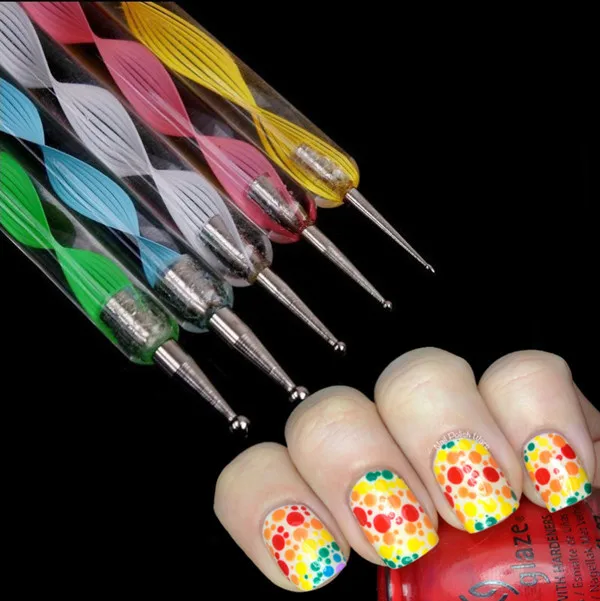 5x 2way Dotting Pen Marbleizing Tool Nail Art Ebay 1