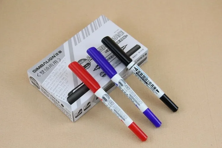 [SIMBALION] 685 двойной маркер жирная тонкая ручка 3 цветной маркер красный/черный/синий 15 шт