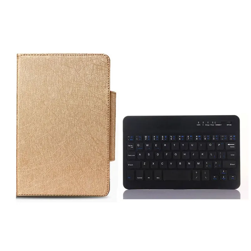 Беспроводной чехол-клавиатура Bluetooth для sony Xperia Tablet Z, 10,1 дюймов, клавиатура для планшета, раскладка языка, настраиваемый Стилус+ кабель OTG - Цвет: Gold