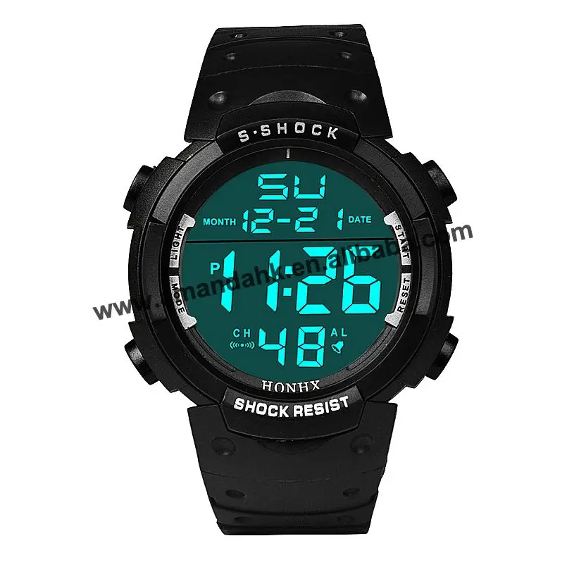 100 шт/партия HONHX 9001-2 мужские спортивные цифровые часы модные мужские деловые часы горячая Распродажа Красочные цифровые наручные часы