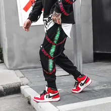 Светоотражающие мужские брюки карго-шаровары, мужские повседневные японские штаны для бега, уличная одежда, уличная одежда в стиле хип-хоп