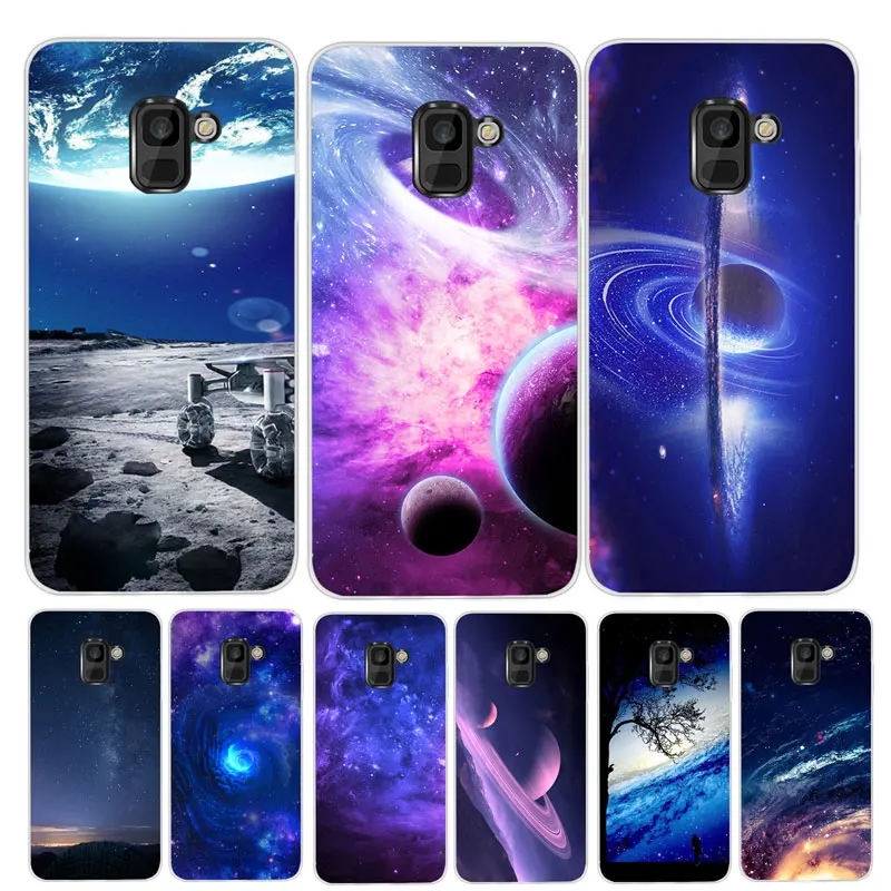 

Silicone Case For Coque Samsung A8 2018 Case Soft Space Phone Case on For Samsung Galaxy A8 Plus A8+ 2018 Back Cover Bumper Capa