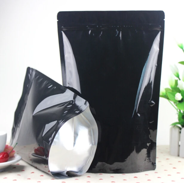 Black Resealable Foil Coffee Bags 18 30cm Party Favor Zipper Bag Black Resealable Foil Coffee Bags 18 30cm Party Favor Zipper Bag Food