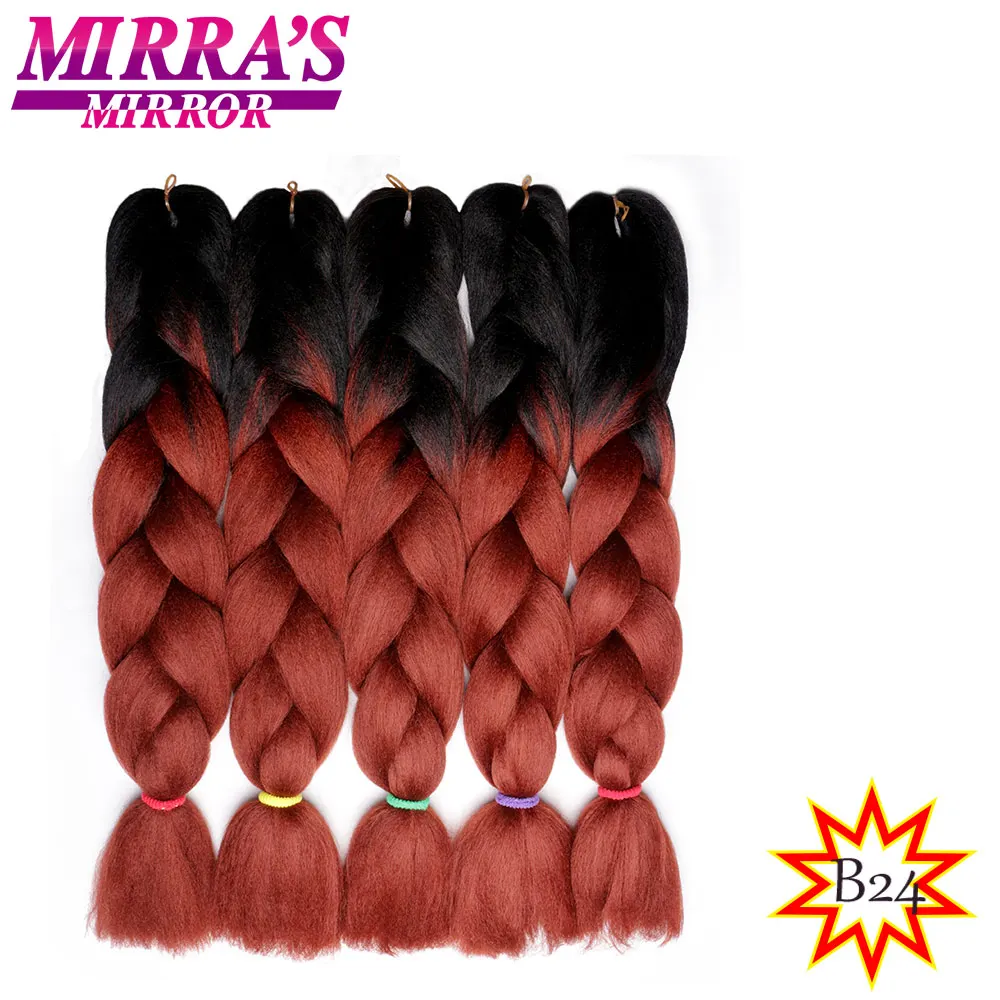 Mirra's Mirror Jumbo Вязание косичками волосы Омбре плетение синтетические накладные волосы наращивание волос для косичек 24 дюйма 100 г/упак - Цвет: 4/27HL