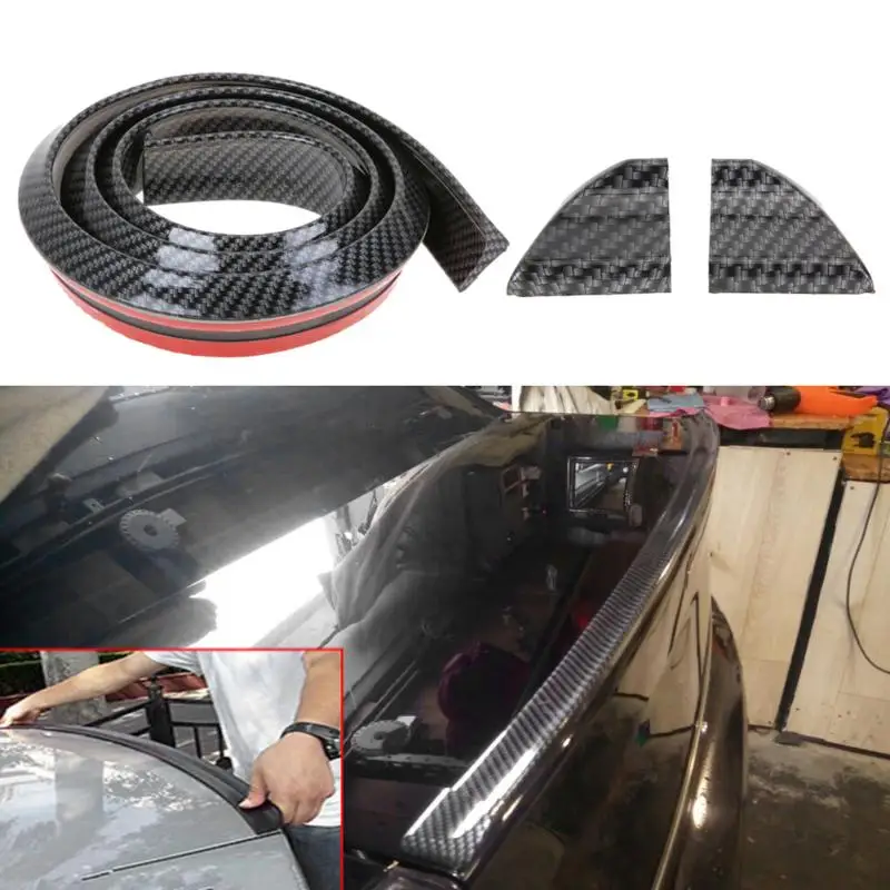 

Carbon fiber Rubber Car Rear Spoiler 40mmx1.5m Exterior Rear Spoiler Kit