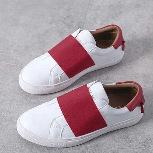 Подиумные эластичные ботинки на плоской подошве; женские слипоны; кроссовки на платформе; Роскошные Дизайнерские кроссовки белого цвета на толстой подошве; женская обувь для активного отдыха - Цвет: Wine Red