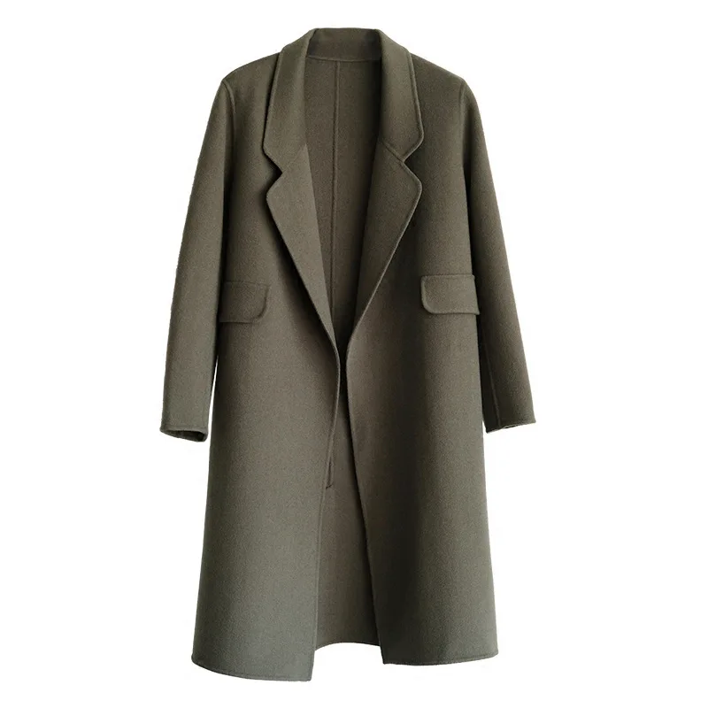 Double Un Over Qui Nouveau Main Peu Cachemire Lâche 2018 Manteau Hiver the genou Tissu Élèvent ta8UBacq