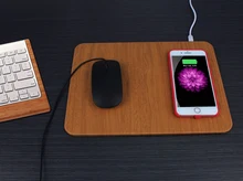 EKIND QI Wireless Charging Mouse Pad Wood Wireless Charger for Iphone 8 Plus X on Desktop