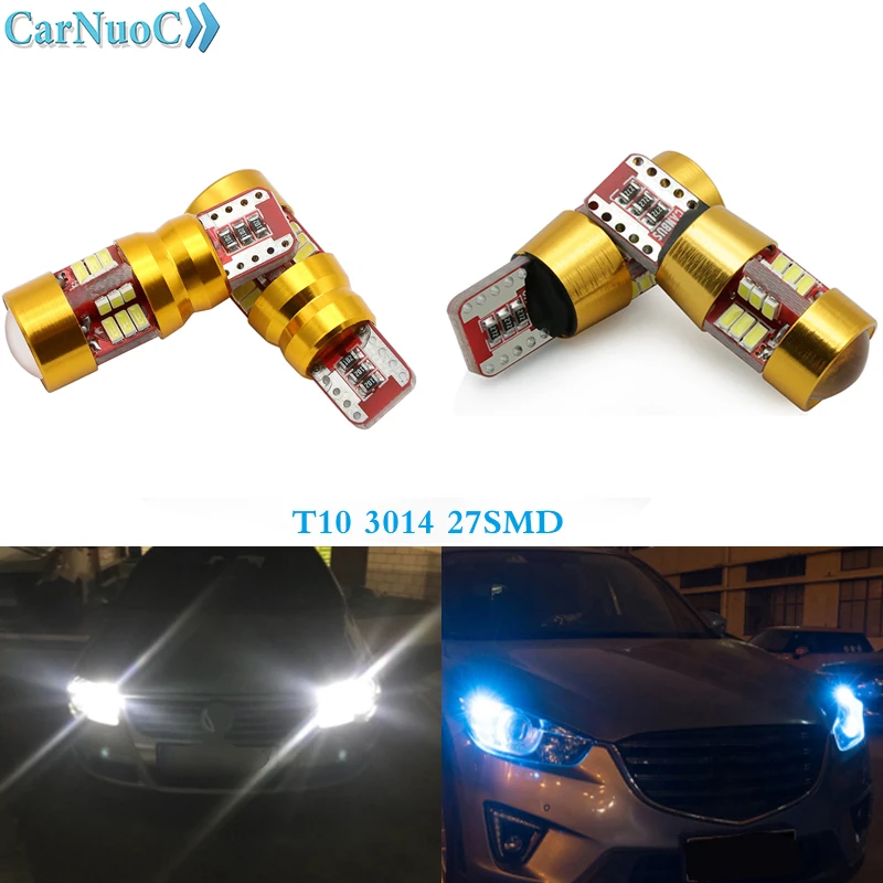 Автомобильные клиновидные боковые лампы габаритные огни T10 3014 27SMD W5W светодиодные