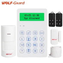 Wolf Guard voice Prompt 433mhz wireless keypad GSM Alarm system android IOS APP control with anti-tamper function wired siren