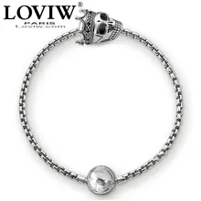 Бусины браслет цепочка с черепом King Карма бисерное ювелирное изделие в подарок для Для мужчин Для женщин 925 пробы серебро Thomas SABOR ювелирные изделия подбираемые подвески