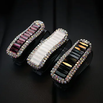 

Car Sun Visor Clip Sunglasses Holder Fashion Women Diamond Crystal Rhinestones Car Glasses Decorative Card Ticket Clip Holder
