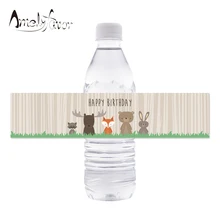Лесное животное тема бутылки этикетки День Рождения украшения для вечеринки поставки лесные животные вечерние чехол для бутылки на заказ
