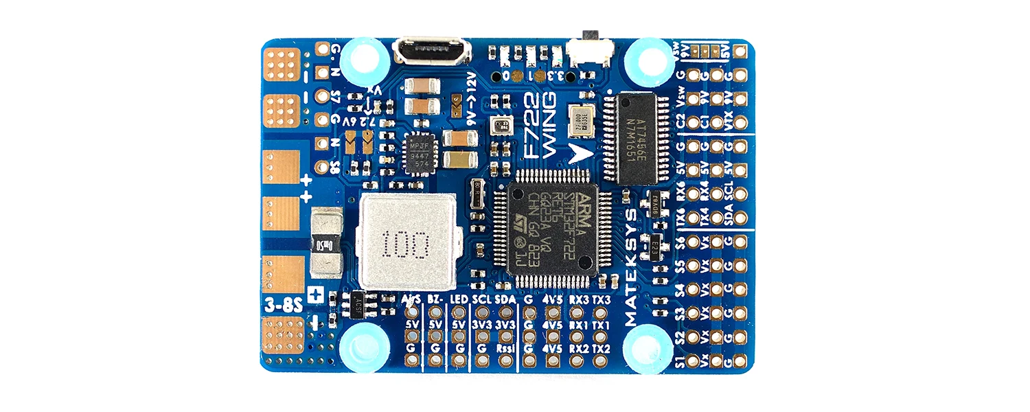 matek Systems F722 крыло игровые джойстики STM32F722RET6 3~ 6S игровые джойстики со встроенным серверный компьютером с экранным меню для Fly крыло с неподвижным крылом «сделай сам»