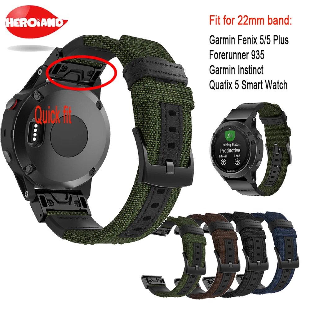 22 мм тканый нейлоновый Быстросохнущий ремешок для часов Garmin Fenix 5 /5 Plus/подход