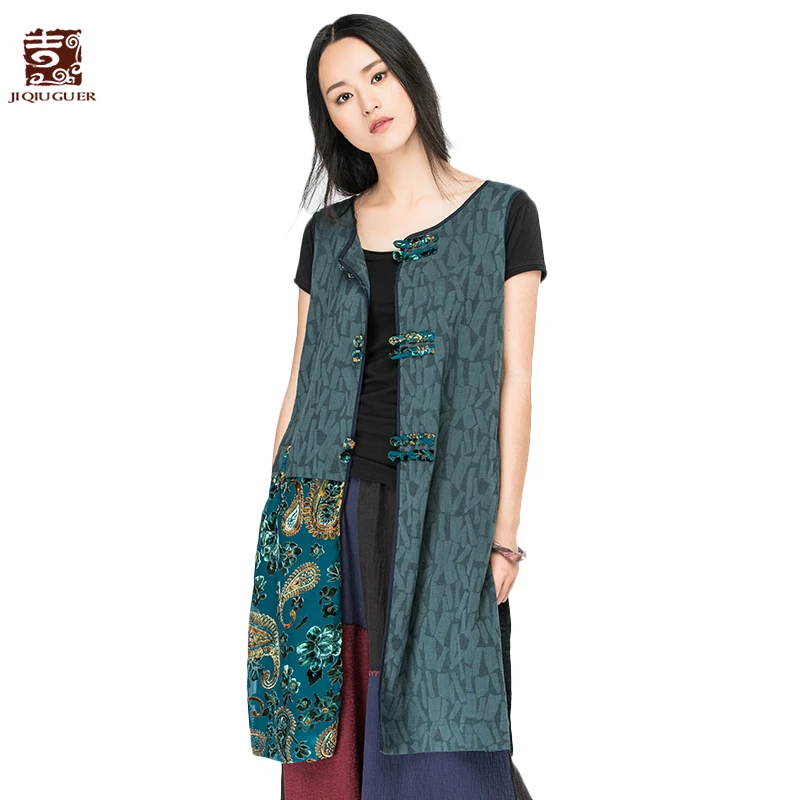 Jiqiuguer Brand Women's Sleeveless Early Autumn Vests V neck medium