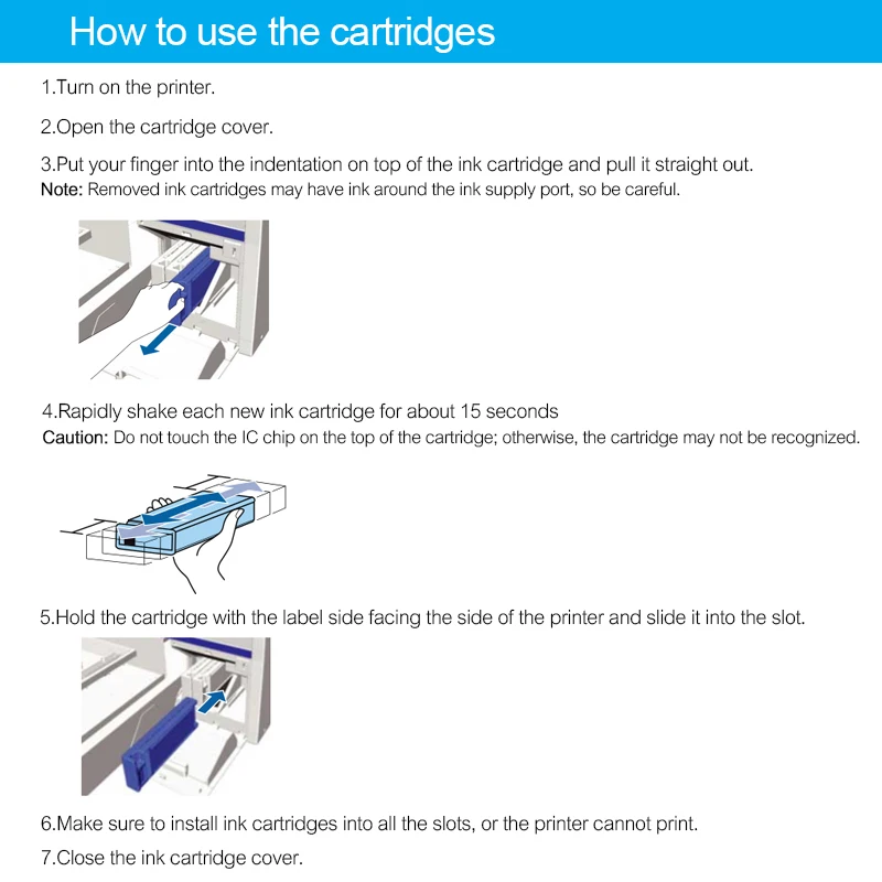 Printer supplies ink cartridge inkjet ink cartridge For Epson SureColor F2000 F2100 F2150 F2160 T7251-T7254 T725A T7251 Compatible Ink Cartridge Filled With DTG Ink 600ML/PC